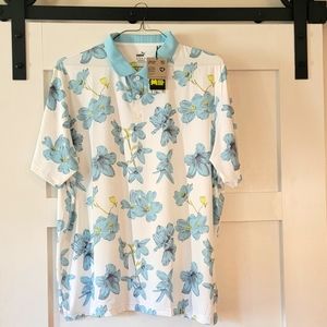 NEW PUMA tropical print golf shirt